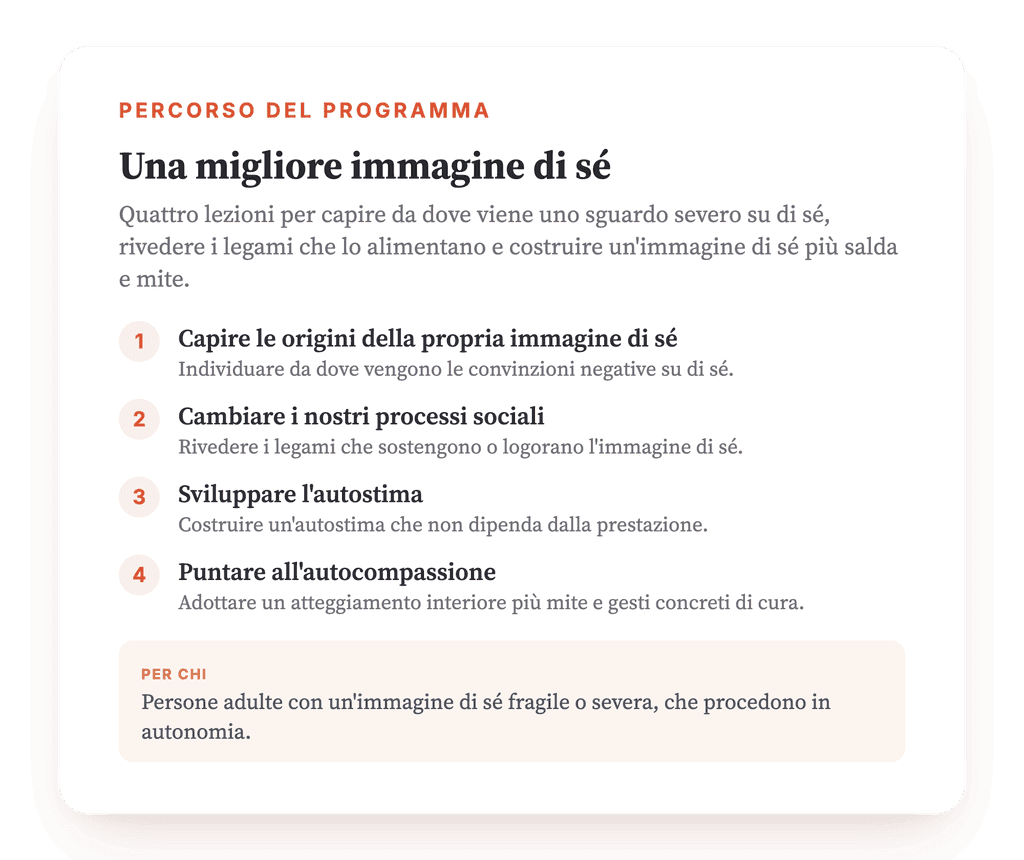 Immagine di sé e autostima: un programma psicoeducativo