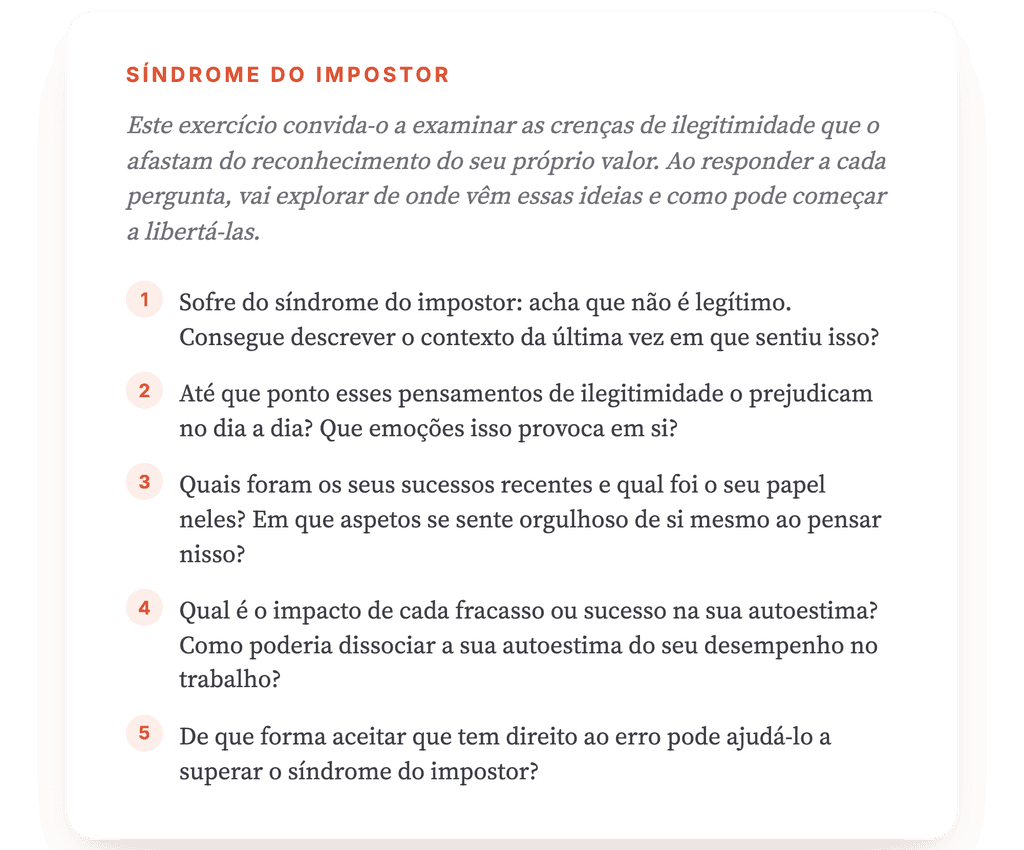 Síndrome do Impostor: Exercício Clínico Guiado para Sessão