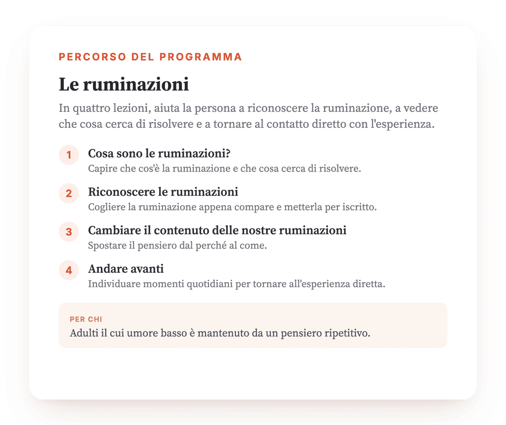 Ruminazione depressiva: programma psicoeducativo per clinici