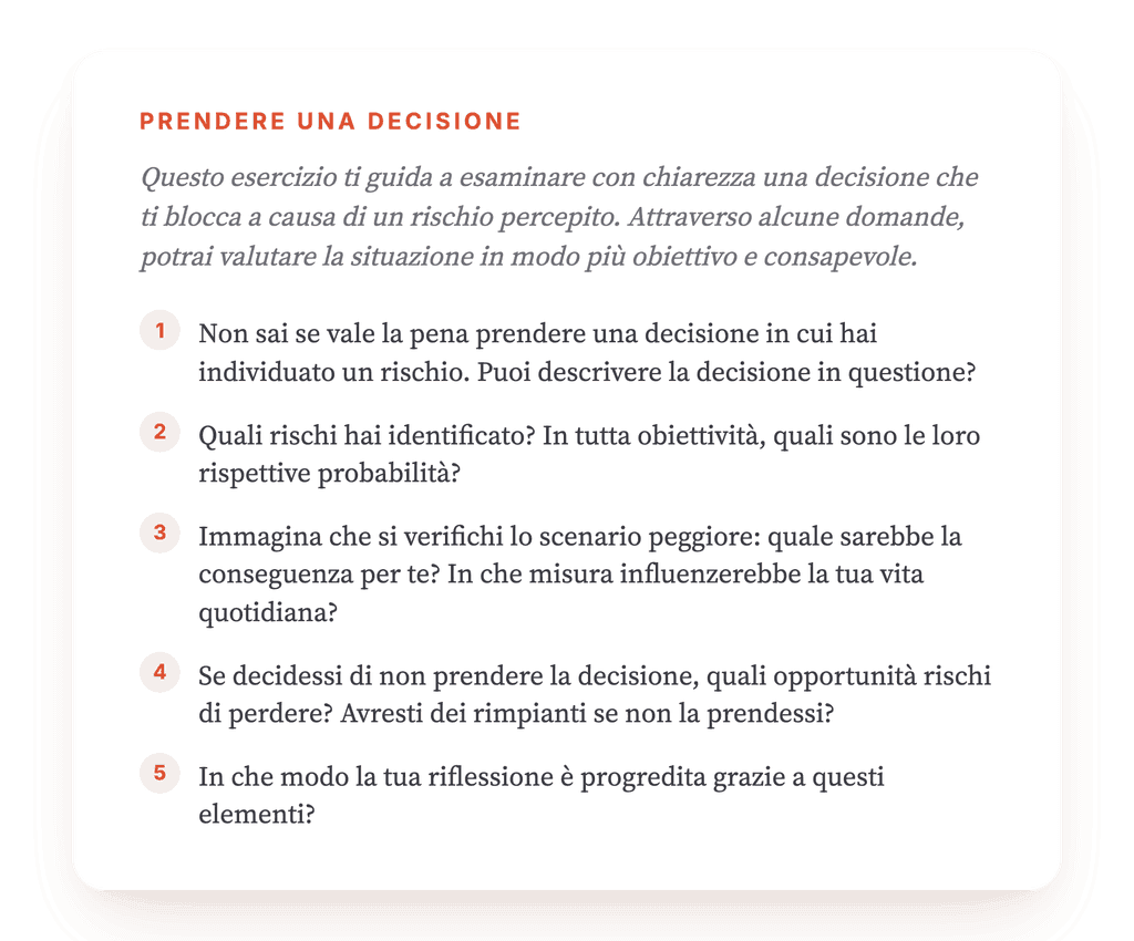 Decidere di fronte al rischio: un esercizio clinico strutturato