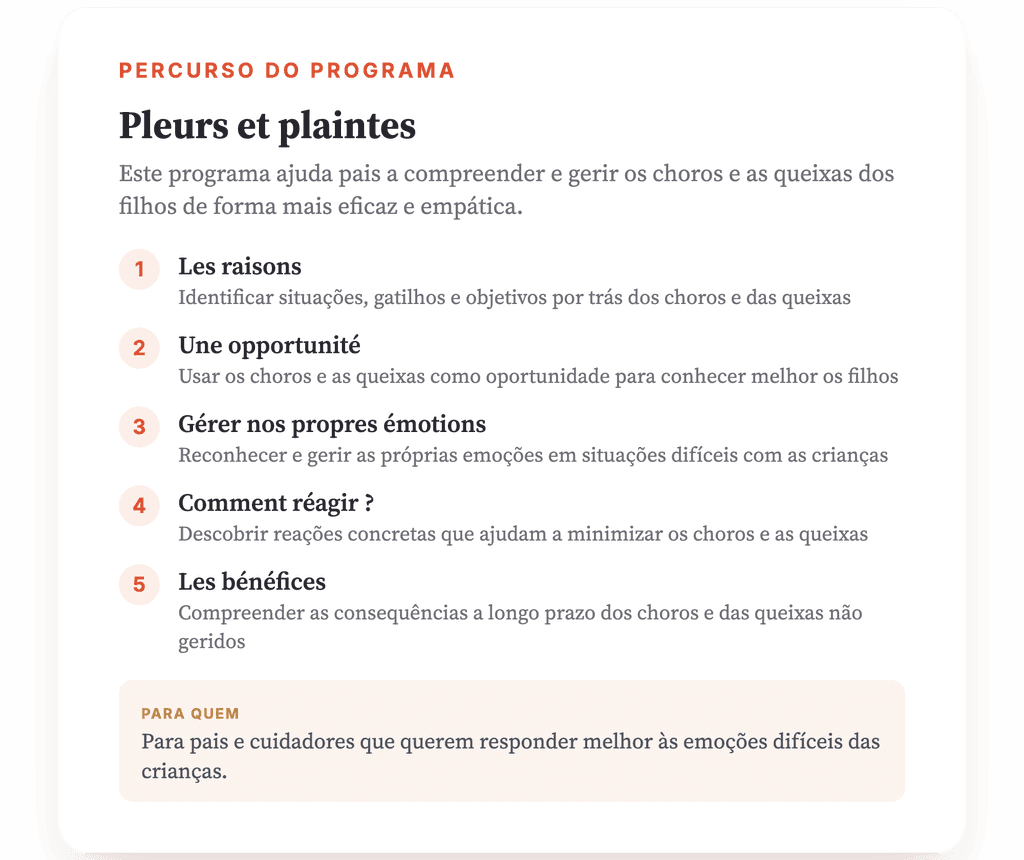 Choro e Queixas em Crianças: Programa Psicoeducativo Parental