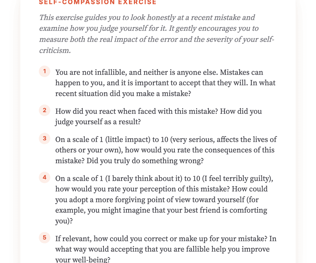 Self-Compassion After Mistakes: A Structured Clinical Exercise