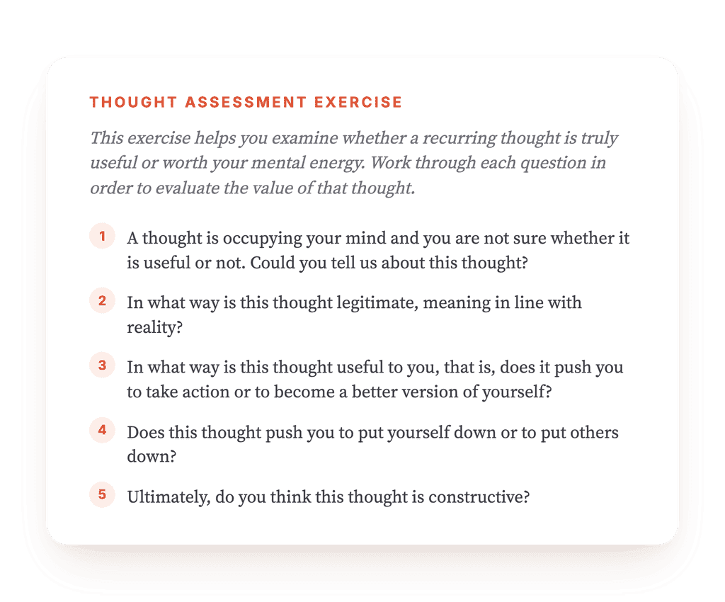 Is This Thought Useful? A Guided Cognitive Evaluation Exercise