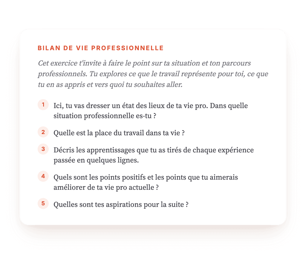 Bilan de vie professionnelle : un exercice guidé pour vos patients