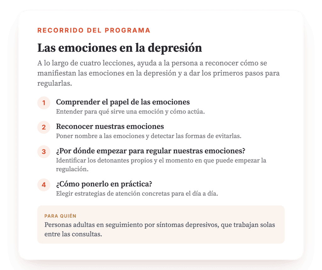 Emociones en la depresión: programa psicoeducativo clínico