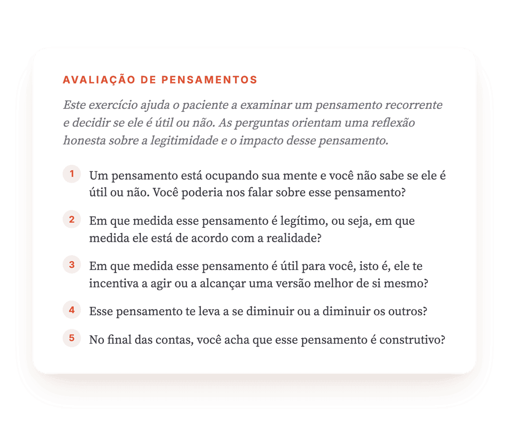 Avaliar a Utilidade de um Pensamento: Exercício Clínico