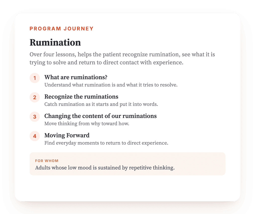 Rumination in Depression: A Psychoeducation Program