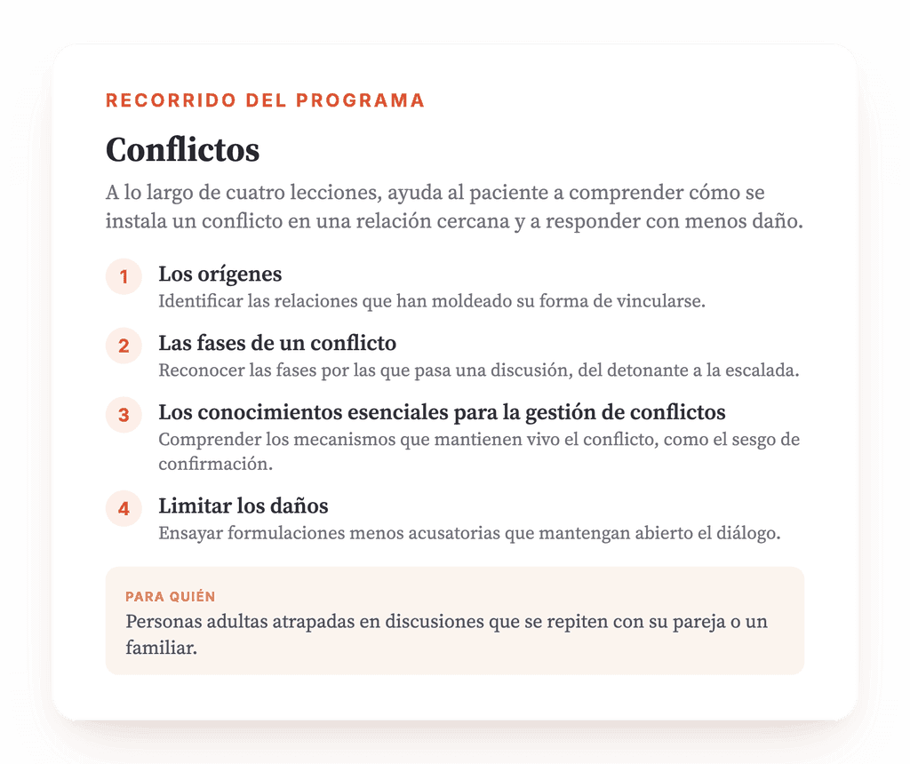 Conflictos en pareja: programa psicoeducativo clínico