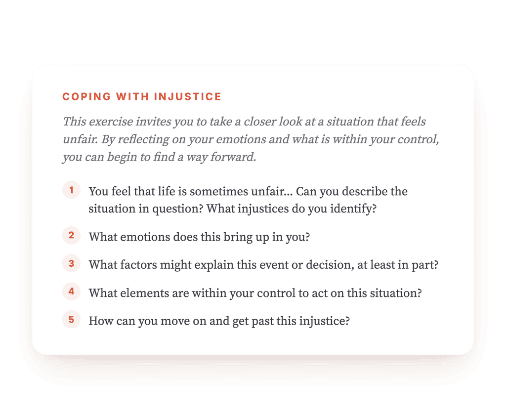 Perceived Injustice in Therapy: A Guided Cognitive Exercise