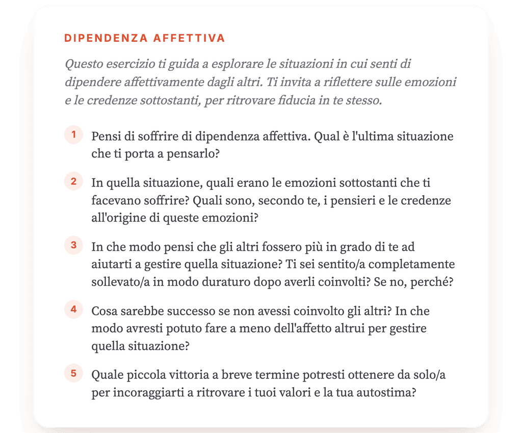 Dipendenza affettiva: uno strumento guidato per la pratica clinica