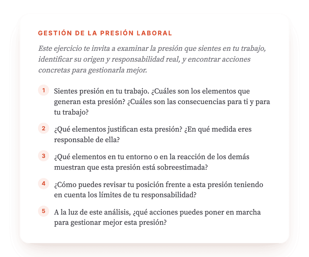 Siento demasiada presión laboral: ejercicio clínico guiado