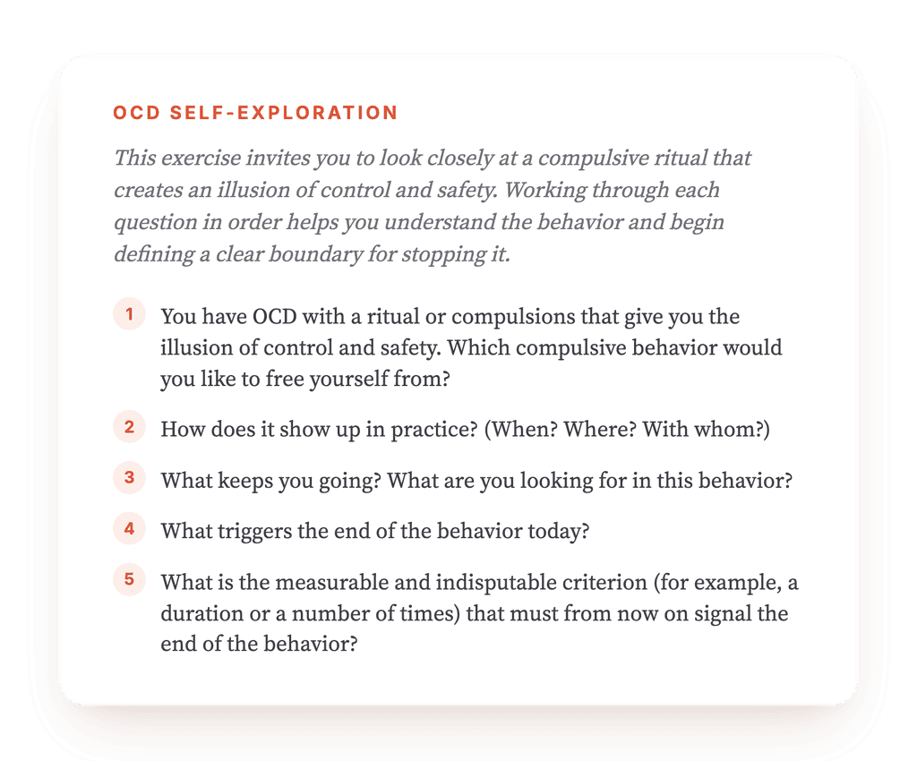 OCD Compulsions: A Structured Exercise on Stopping Criteria