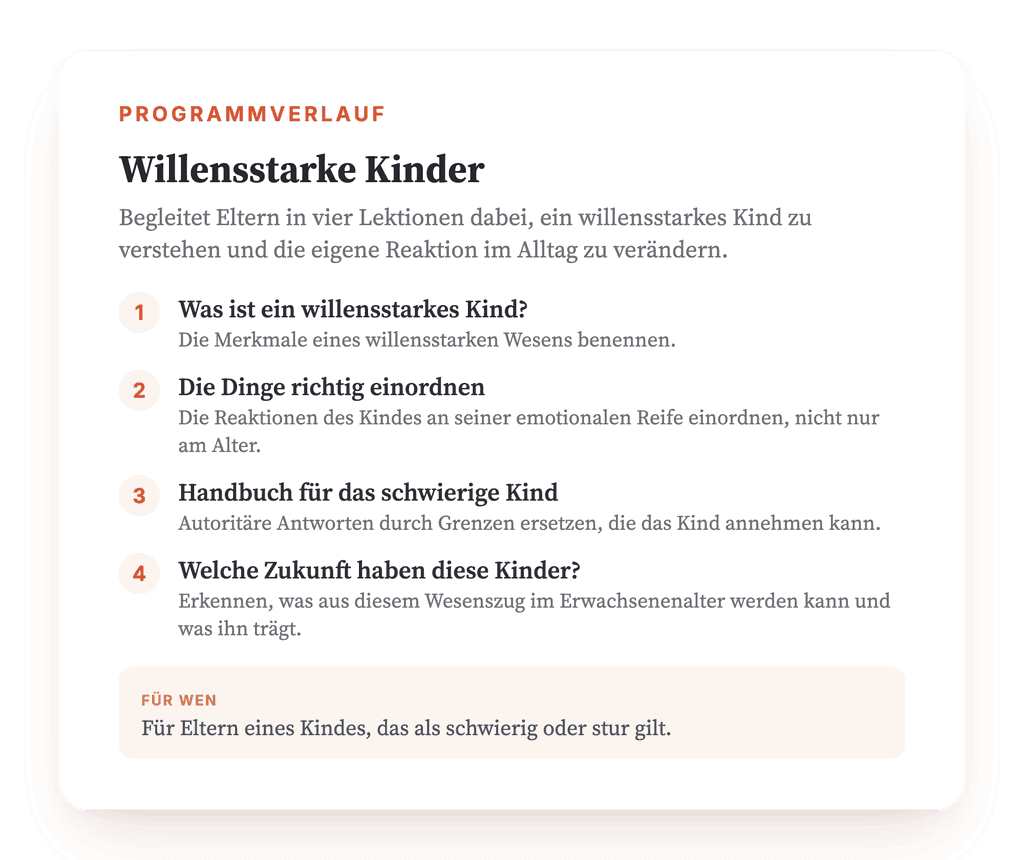 Kinder mit starkem Willen: psychoedukatives Programm für Eltern