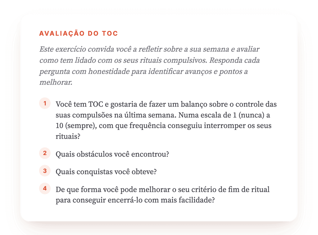 Balanço Semanal do TOC: Monitorizar o Controlo das Compulsões