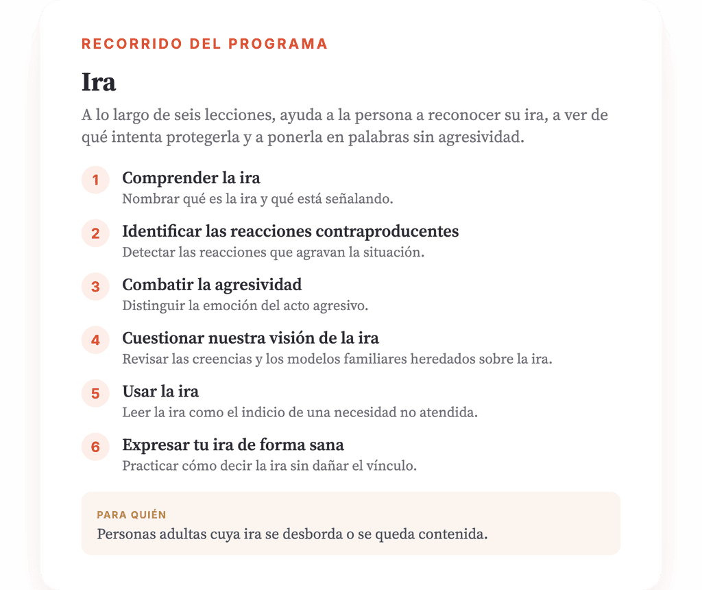 Cólera: programa de psicoeducación clínica en seis lecciones