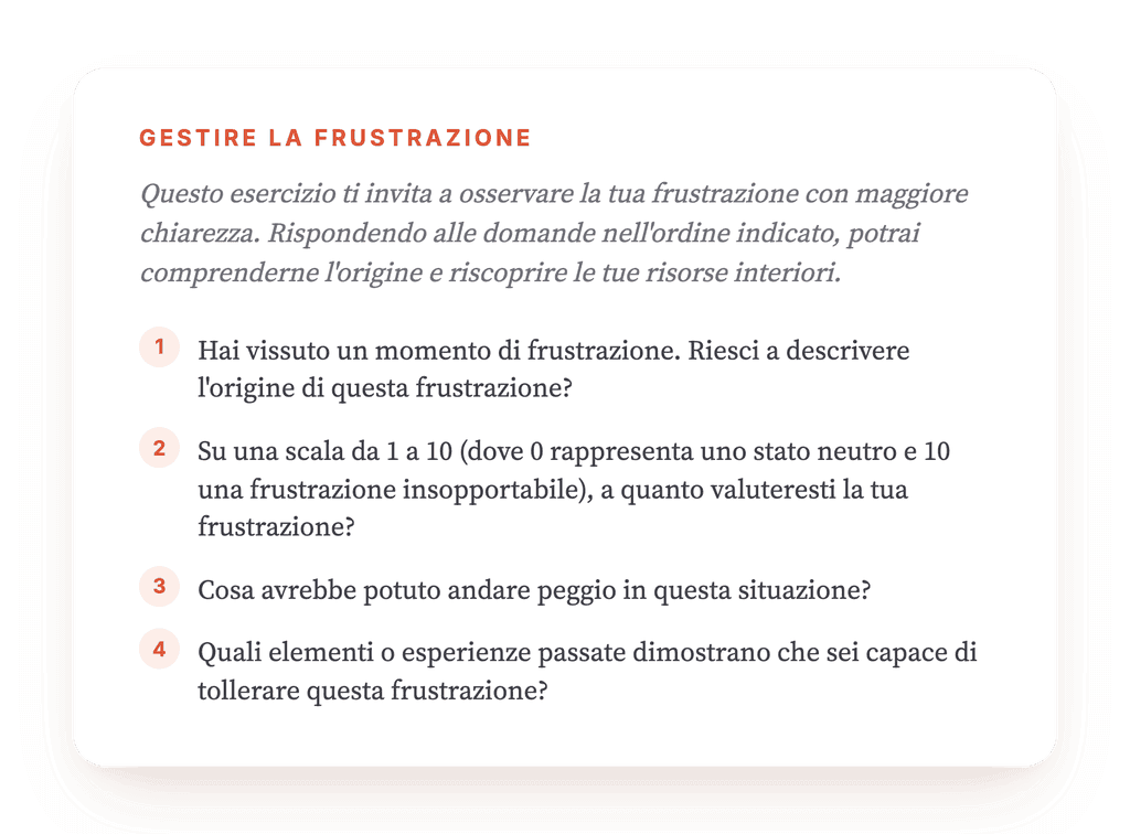 Esercizio sulla frustrazione: tollerare l'intollerabile