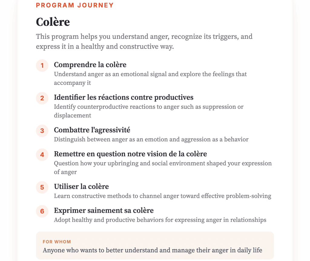 Anger Psychoeducation: A 6-Lesson Clinical Program
