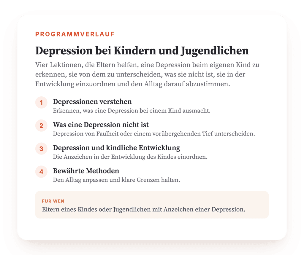 Depression bei Kindern und Jugendlichen: Psychoedukation