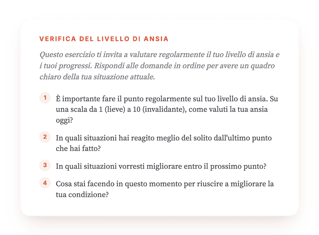 Faccio il punto: monitorare il livello di ansia nel tempo