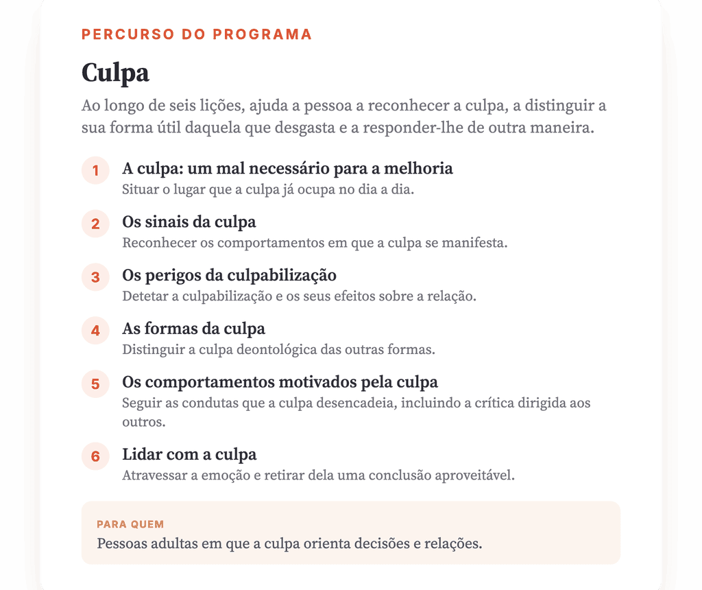 Culpabilidade: Programa Psicoeducativo para Clínicos