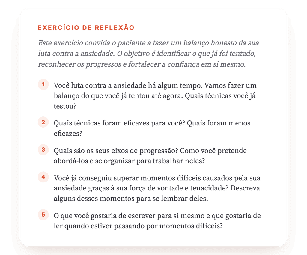 A Luta do Paciente contra a Ansiedade: Exercício Clínico
