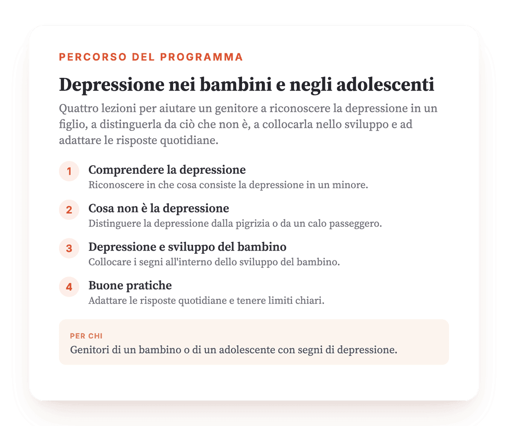 Depressione nei bambini: programma psicoeducativo per genitori