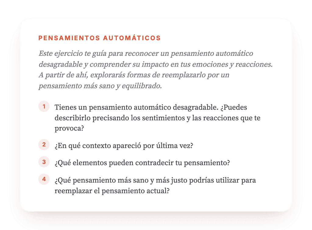 Pensamientos automáticos: guiar al paciente a cuestionarlos