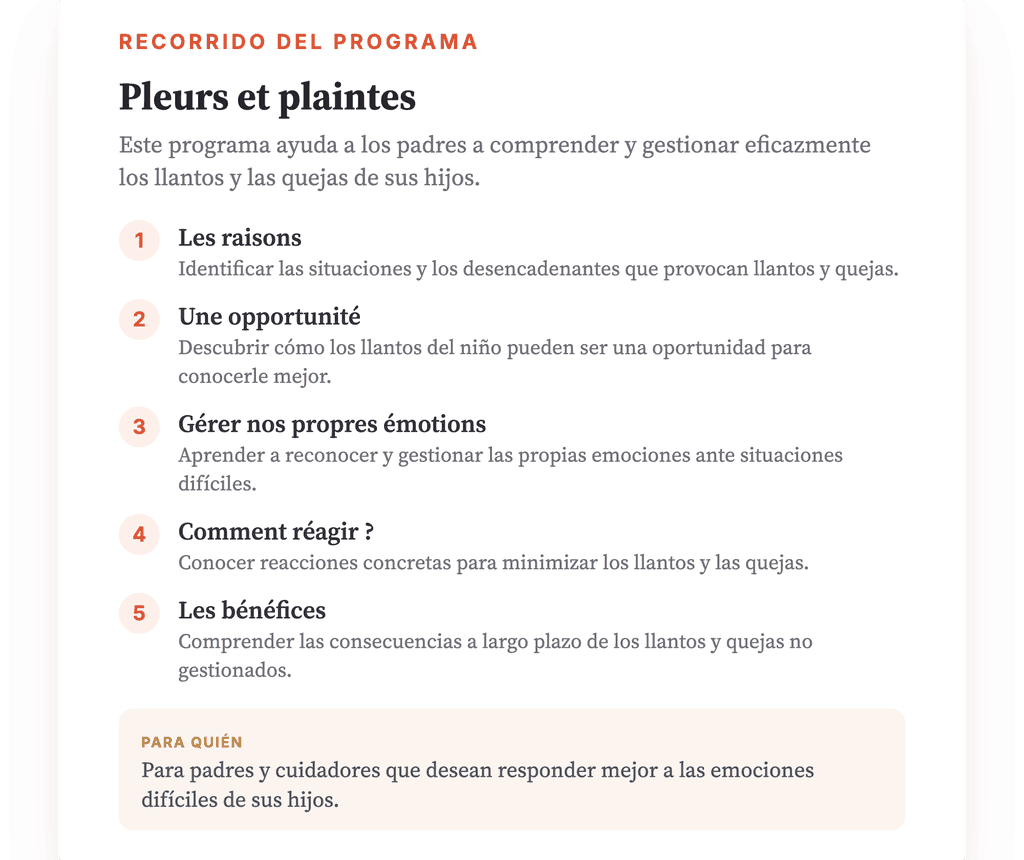 Lloros y quejas en niños: programa de psicoeducación para padres