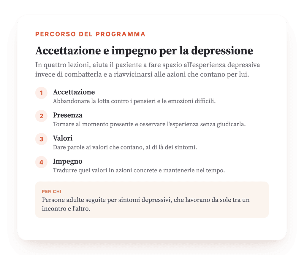 ACT per la depressione: flessibilità psicologica in terapia