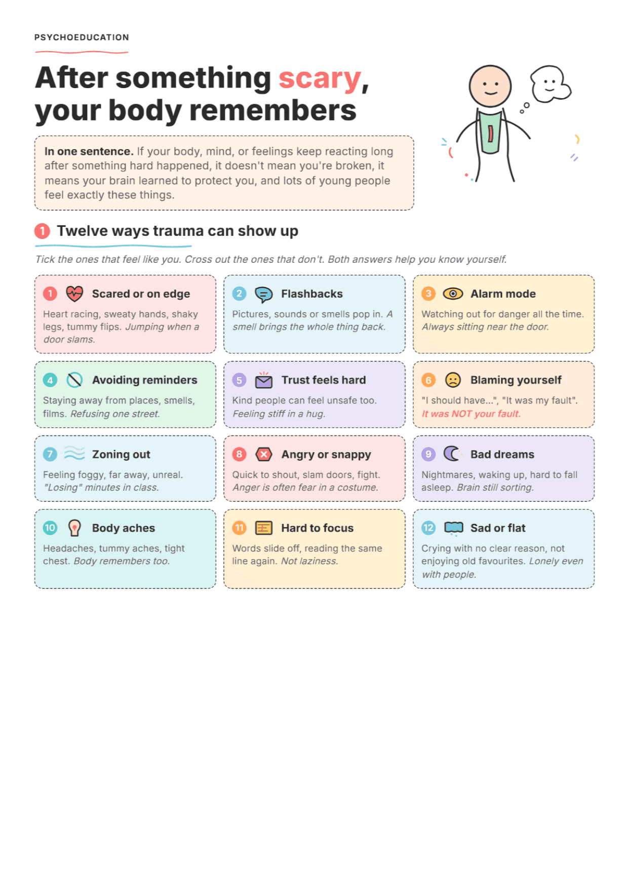 How Trauma Can Affect Children and Young People: PDF Worksheet, Tools and Exercises
