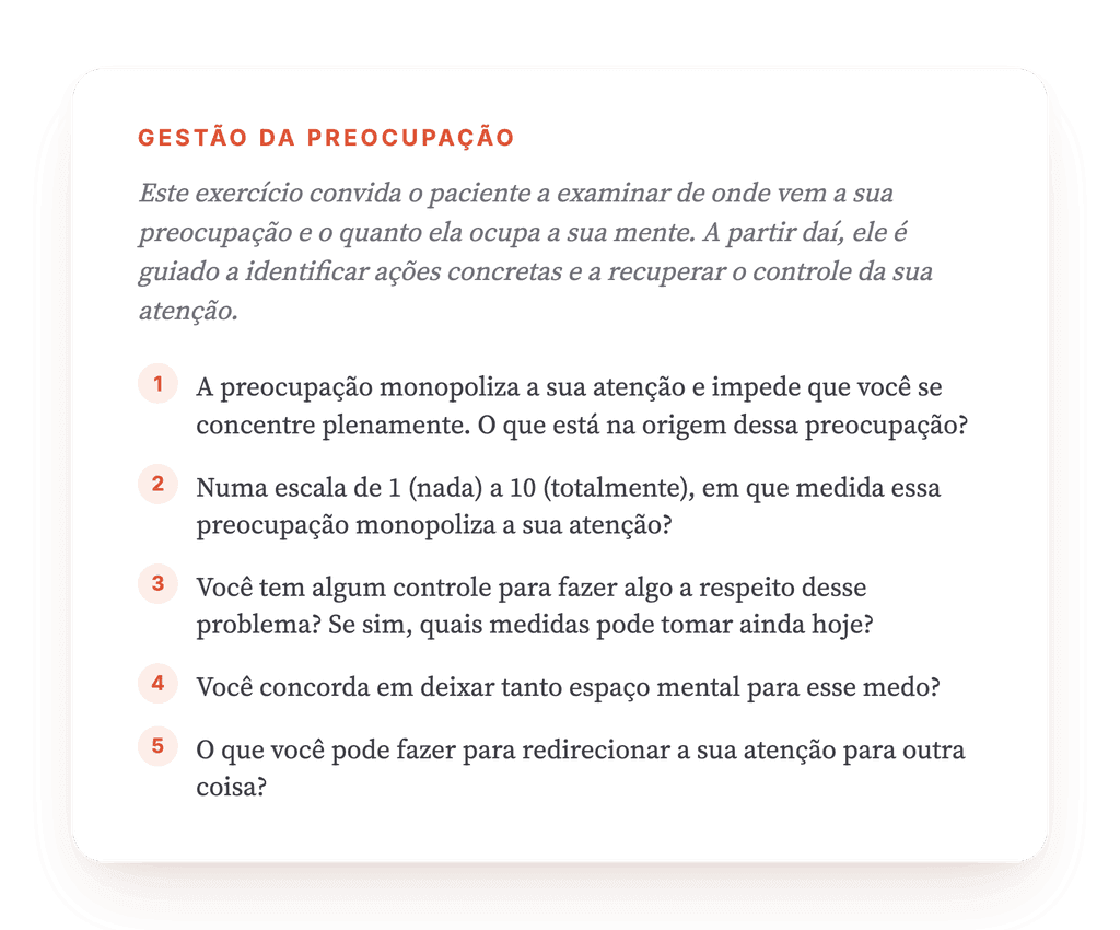 Estou Preocupado: Exercício Clínico para Trabalhar a Preocupação